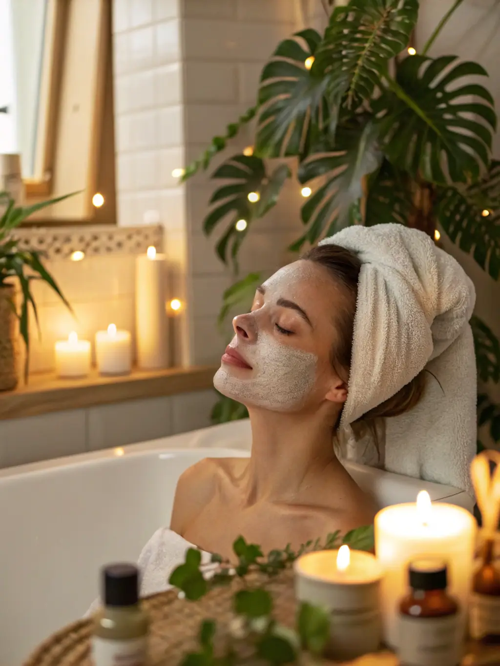 A vibrant image of a woman applying natural skincare products, showcasing the beauty tricks and tips available on LifePulse.be.